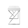 Posh Dianna 2-Drawer Writing Desk with Stainless Steel Legs in White/Chrome