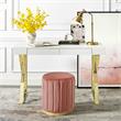 Posh Dianna 2-Drawer Writing Desk with Stainless Steel Legs in White/Gold