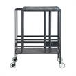 Posh Living Biony Modern Metal Bar Cart with Wheels in Black/Gray