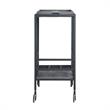 Posh Living Biony Modern Metal Bar Cart with Wheels in Black/Gray