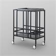 Posh Living Biony Modern Metal Bar Cart with Wheels in Black/Gray