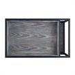 Posh Living Biony Modern Metal Bar Cart with Wheels in Black/Gray
