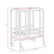 Posh Living Biony Modern Metal Bar Cart with Wheels in Black/Gray
