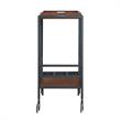 Posh Living Biony Modern Metal Bar Cart with Wheels in Bar Cart Black/Walnut