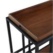 Posh Living Biony Modern Metal Bar Cart with Wheels in Bar Cart Black/Walnut
