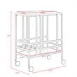 Posh Living Biony Modern Metal Bar Cart with Wheels in Bar Cart Black/Walnut