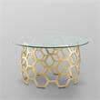 Posh Living Magdalen Round Glass Top Coffee Table in Gold