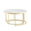 Posh Living Kero Round Marble Top Nesting Coffee Table in Gold