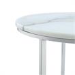 Posh Living Kero Round Marble Top Nesting Coffee Table in Silver
