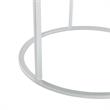Posh Living Kero Round Marble Top Nesting Coffee Table in Silver