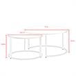 Posh Living Kero Round Marble Top Nesting Coffee Table in Silver