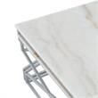 Posh Living Navarro Square Marble Top Nesting Coffee Table in Silver