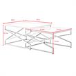 Posh Living Navarro Square Marble Top Nesting Coffee Table in Silver