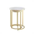 Posh Living Kero Round Marble Top Nesting End Table in Gold
