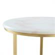 Posh Living Kero Round Marble Top Nesting End Table in Gold