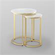 Posh Living Kero Round Marble Top Nesting End Table in Gold