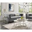 Posh Living Kero Round Marble Top Nesting End Table in Silver