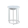 Posh Living Kero Round Marble Top Nesting End Table in Silver