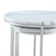 Posh Living Kero Round Marble Top Nesting End Table in Silver