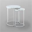 Posh Living Kero Round Marble Top Nesting End Table in Silver