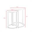 Posh Living Kero Round Marble Top Nesting End Table in Silver