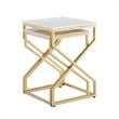 Posh Living Navarro Square Marble Top Nesting End Table in Gold