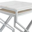 Posh Living Navarro Square Marble Top Nesting End Table in Silver