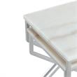 Posh Living Navarro Square Marble Top Nesting End Table in Silver