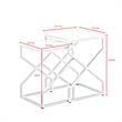 Posh Living Navarro Square Marble Top Nesting End Table in Silver