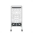 Posh Living Lynn Modern Glass and Metal Bar Cart in Silver/Black