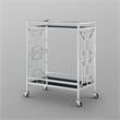 Posh Living Lynn Modern Glass and Metal Bar Cart in Silver/Black