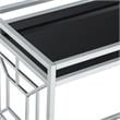 Posh Living Lynn Modern Glass and Metal Bar Cart in Silver/Black