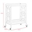 Posh Living Lynn Modern Glass and Metal Bar Cart in Silver/Black