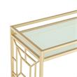 Posh Living Lynn Modern Glass and Metal Bar Cart in Gold/White