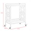 Posh Living Lynn Modern Glass and Metal Bar Cart in Gold/White