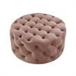 Posh Living Lilou Modern Velvet Cocktail Ottoman in Blush Pink