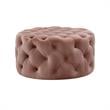Posh Living Lilou Modern Velvet Cocktail Ottoman in Blush Pink