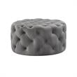 Posh Living Lilou Modern Velvet Cocktail Ottoman in Gray