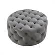 Posh Living Lilou Modern Velvet Cocktail Ottoman in Gray