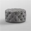 Posh Living Lilou Modern Velvet Cocktail Ottoman in Gray