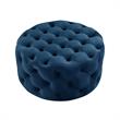 Posh Living Lilou Modern Velvet Cocktail Ottoman in Navy Blue