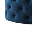 Posh Living Lilou Modern Velvet Cocktail Ottoman in Navy Blue