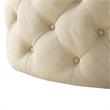 Posh Living Lilou Modern Linen Fabric Cocktail Ottoman in Beige
