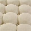 Posh Living Lilou Modern Linen Fabric Cocktail Ottoman in Beige