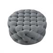 Posh Living Lilou Modern Linen Fabric Cocktail Ottoman in Light Gray