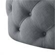 Posh Living Lilou Modern Linen Fabric Cocktail Ottoman in Light Gray
