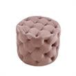 Posh Living Michalina Modern Velvet 1Pc Round Ottoman in Blush Pink
