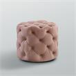 Posh Living Michalina Modern Velvet 1Pc Round Ottoman in Blush Pink