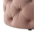 Posh Living Michalina Modern Velvet 1Pc Round Ottoman in Blush Pink