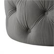 Posh Living Michalina Modern Velvet 1Pc Round Ottoman in Gray